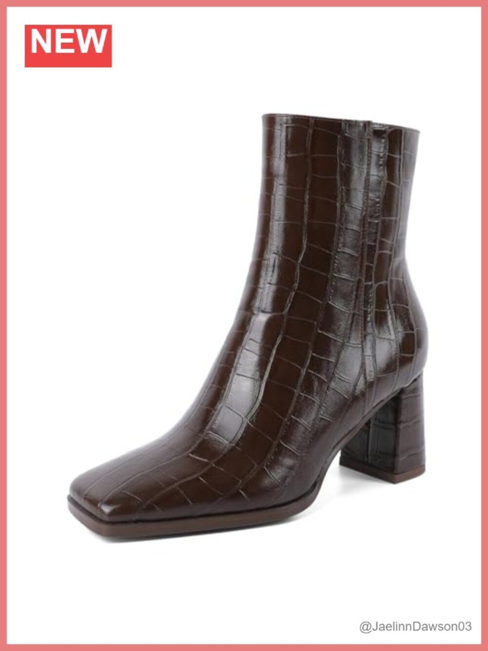 Womens Ankle Boots Chunky Heel Square Toe Side Zip Fall Shoes Microfiber